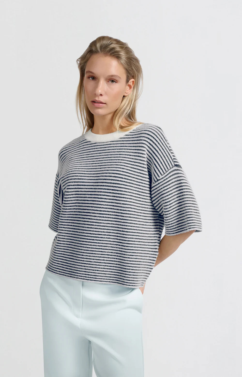 Fluffy stripe sweater